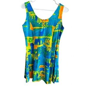 BIG HED DESIGNS Vintage Tie Back Sleeveless
Printed Floral 90's Dress Y2K SizeXS